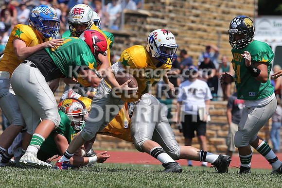 The East defeated the West 28-20 in OT in the Kansas 8 Man D2  Football game in Beloit on Saturday, June 10, 2017.  (Photo: Everett Royer, www.ksportsimages.com)