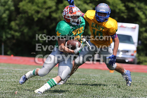 The East defeated the West 28-20 in OT in the Kansas 8 Man D2  Football game in Beloit on Saturday, June 10, 2017.  (Photo: Everett Royer, www.ksportsimages.com)