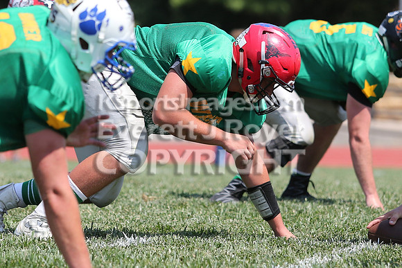 The East defeated the West 28-20 in OT in the Kansas 8 Man D2  Football game in Beloit on Saturday, June 10, 2017.  (Photo: Everett Royer, www.ksportsimages.com)