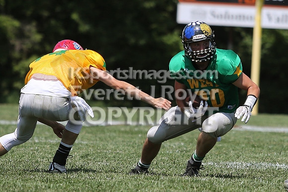 The East defeated the West 28-20 in OT in the Kansas 8 Man D2  Football game in Beloit on Saturday, June 10, 2017.  (Photo: Everett Royer, www.ksportsimages.com)