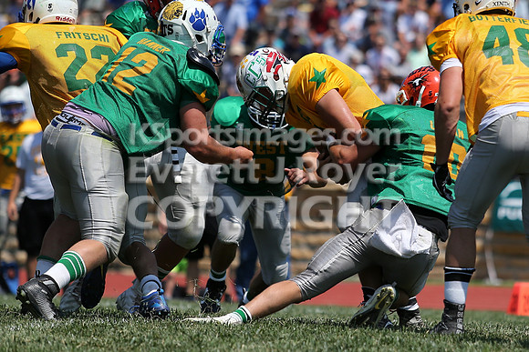 The East defeated the West 28-20 in OT in the Kansas 8 Man D2  Football game in Beloit on Saturday, June 10, 2017.  (Photo: Everett Royer, www.ksportsimages.com)