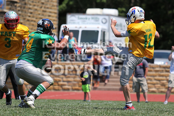 The East defeated the West 28-20 in OT in the Kansas 8 Man D2  Football game in Beloit on Saturday, June 10, 2017.  (Photo: Everett Royer, www.ksportsimages.com)