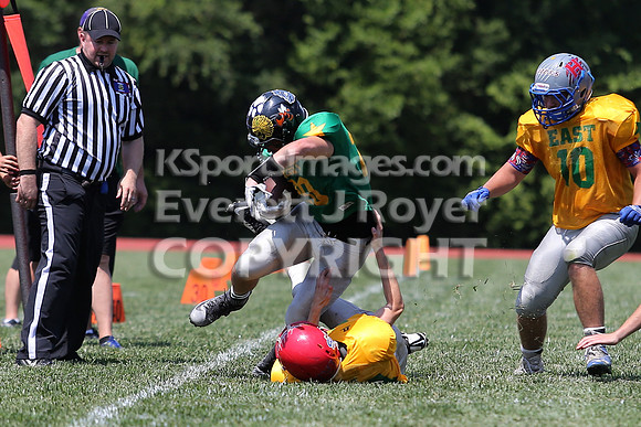 The East defeated the West 28-20 in OT in the Kansas 8 Man D2  Football game in Beloit on Saturday, June 10, 2017.  (Photo: Everett Royer, www.ksportsimages.com)