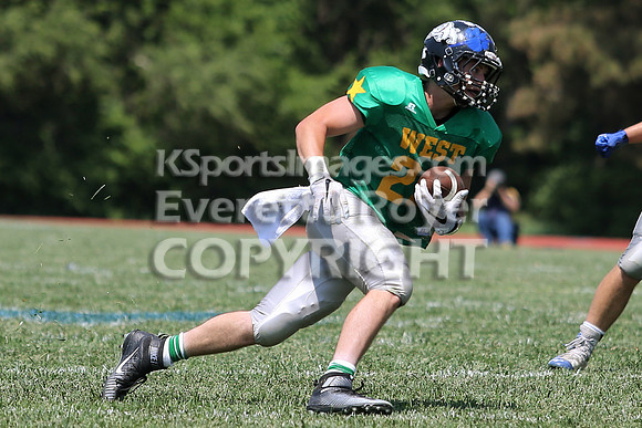 The East defeated the West 28-20 in OT in the Kansas 8 Man D2  Football game in Beloit on Saturday, June 10, 2017.  (Photo: Everett Royer, www.ksportsimages.com)