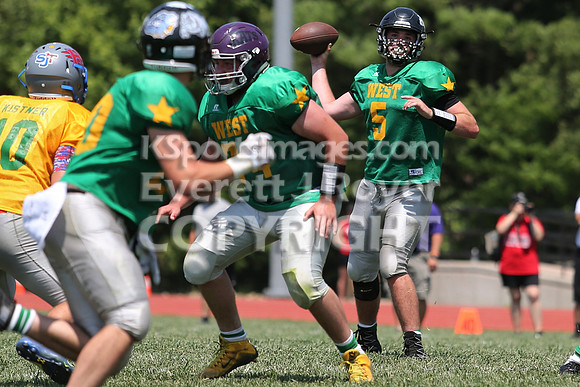 The East defeated the West 28-20 in OT in the Kansas 8 Man D2  Football game in Beloit on Saturday, June 10, 2017.  (Photo: Everett Royer, www.ksportsimages.com)