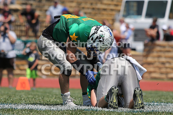 The East defeated the West 28-20 in OT in the Kansas 8 Man D2  Football game in Beloit on Saturday, June 10, 2017.  (Photo: Everett Royer, www.ksportsimages.com)