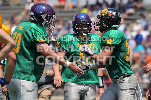 The East defeated the West 28-20 in OT in the Kansas 8 Man D2  Football game in Beloit on Saturday, June 10, 2017.  (Photo: Everett Royer, www.ksportsimages.com)