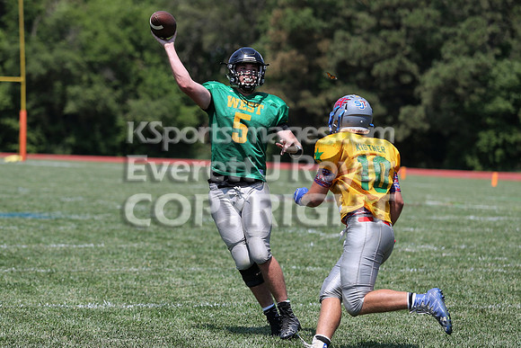 The East defeated the West 28-20 in OT in the Kansas 8 Man D2  Football game in Beloit on Saturday, June 10, 2017.  (Photo: Everett Royer, www.ksportsimages.com)