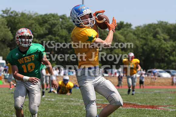 The East defeated the West 28-20 in OT in the Kansas 8 Man D2  Football game in Beloit on Saturday, June 10, 2017.  (Photo: Everett Royer, www.ksportsimages.com)