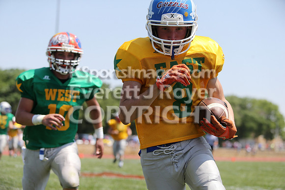 The East defeated the West 28-20 in OT in the Kansas 8 Man D2  Football game in Beloit on Saturday, June 10, 2017.  (Photo: Everett Royer, www.ksportsimages.com)