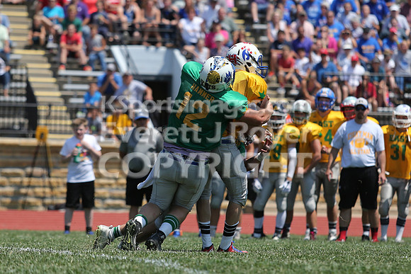 The East defeated the West 28-20 in OT in the Kansas 8 Man D2  Football game in Beloit on Saturday, June 10, 2017.  (Photo: Everett Royer, www.ksportsimages.com)