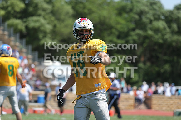 The East defeated the West 28-20 in OT in the Kansas 8 Man D2  Football game in Beloit on Saturday, June 10, 2017.  (Photo: Everett Royer, www.ksportsimages.com)