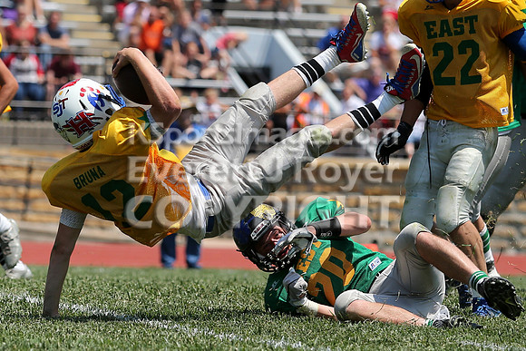 The East defeated the West 28-20 in OT in the Kansas 8 Man D2  Football game in Beloit on Saturday, June 10, 2017.  (Photo: Everett Royer, www.ksportsimages.com)