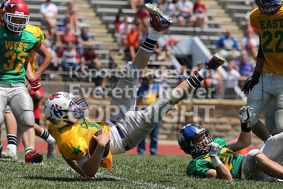 The East defeated the West 28-20 in OT in the Kansas 8 Man D2  Football game in Beloit on Saturday, June 10, 2017.  (Photo: Everett Royer, www.ksportsimages.com)