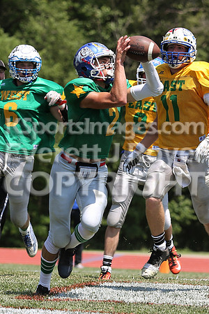 The East defeated the West 28-20 in OT in the Kansas 8 Man D2  Football game in Beloit on Saturday, June 10, 2017.  (Photo: Everett Royer, www.ksportsimages.com)