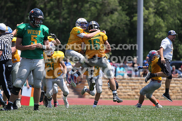 The East defeated the West 28-20 in OT in the Kansas 8 Man D2  Football game in Beloit on Saturday, June 10, 2017.  (Photo: Everett Royer, www.ksportsimages.com)