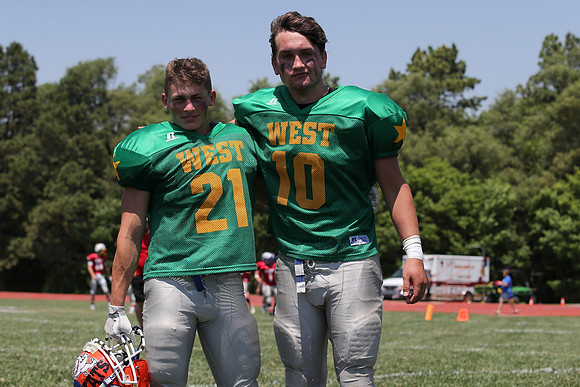 The East defeated the West 28-20 in OT in the Kansas 8 Man D2  Football game in Beloit on Saturday, June 10, 2017.  (Photo: Everett Royer, www.ksportsimages.com)
