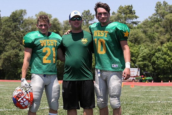 The East defeated the West 28-20 in OT in the Kansas 8 Man D2  Football game in Beloit on Saturday, June 10, 2017.  (Photo: Everett Royer, www.ksportsimages.com)