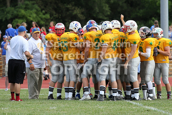 The East defeated the West 28-20 in OT in the Kansas 8 Man D2  Football game in Beloit on Saturday, June 10, 2017.  (Photo: Everett Royer, www.ksportsimages.com)