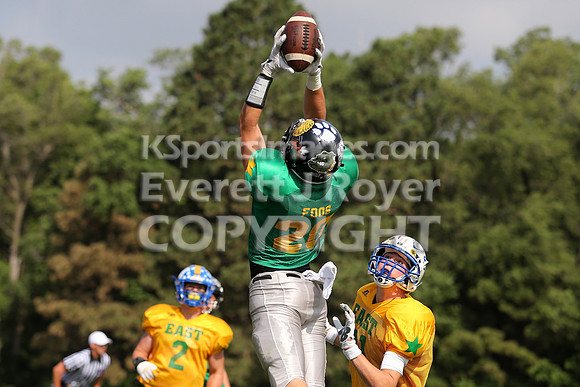 The East defeated the West 28-20 in OT in the Kansas 8 Man D2  Football game in Beloit on Saturday, June 10, 2017.  (Photo: Everett Royer, www.ksportsimages.com)