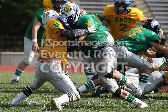 The East defeated the West 28-20 in OT in the Kansas 8 Man D2  Football game in Beloit on Saturday, June 10, 2017.  (Photo: Everett Royer, www.ksportsimages.com)