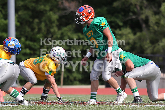 The East defeated the West 28-20 in OT in the Kansas 8 Man D2  Football game in Beloit on Saturday, June 10, 2017.  (Photo: Everett Royer, www.ksportsimages.com)