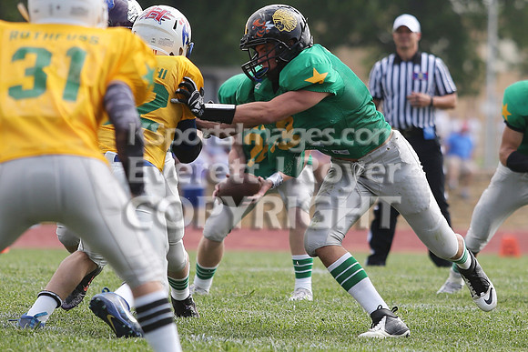 The East defeated the West 28-20 in OT in the Kansas 8 Man D2  Football game in Beloit on Saturday, June 10, 2017.  (Photo: Everett Royer, www.ksportsimages.com)