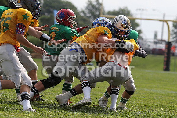 The East defeated the West 28-20 in OT in the Kansas 8 Man D2  Football game in Beloit on Saturday, June 10, 2017.  (Photo: Everett Royer, www.ksportsimages.com)