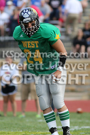 The East defeated the West 28-20 in OT in the Kansas 8 Man D2  Football game in Beloit on Saturday, June 10, 2017.  (Photo: Everett Royer, www.ksportsimages.com)