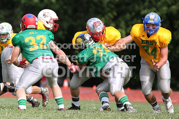 The East defeated the West 28-20 in OT in the Kansas 8 Man D2  Football game in Beloit on Saturday, June 10, 2017.  (Photo: Everett Royer, www.ksportsimages.com)