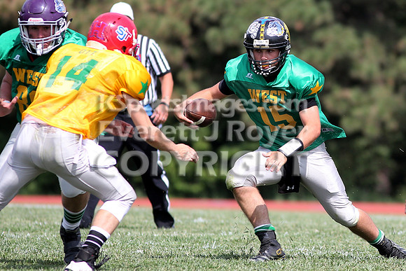 The East defeated the West 28-20 in OT in the Kansas 8 Man D2  Football game in Beloit on Saturday, June 10, 2017.  (Photo: Everett Royer, www.ksportsimages.com)