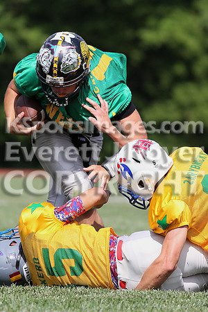 The East defeated the West 28-20 in OT in the Kansas 8 Man D2  Football game in Beloit on Saturday, June 10, 2017.  (Photo: Everett Royer, www.ksportsimages.com)