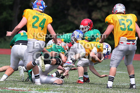 The East defeated the West 28-20 in OT in the Kansas 8 Man D2  Football game in Beloit on Saturday, June 10, 2017.  (Photo: Everett Royer, www.ksportsimages.com)