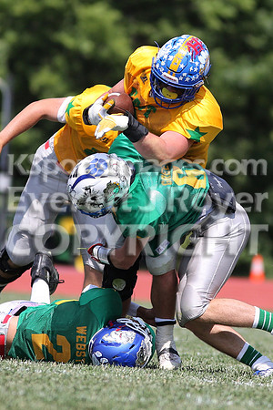 The East defeated the West 28-20 in OT in the Kansas 8 Man D2  Football game in Beloit on Saturday, June 10, 2017.  (Photo: Everett Royer, www.ksportsimages.com)