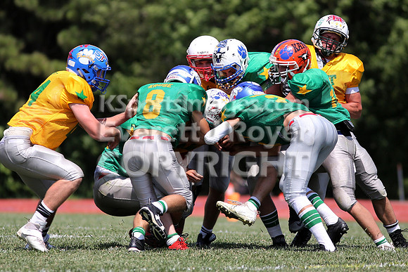 The East defeated the West 28-20 in OT in the Kansas 8 Man D2  Football game in Beloit on Saturday, June 10, 2017.  (Photo: Everett Royer, www.ksportsimages.com)