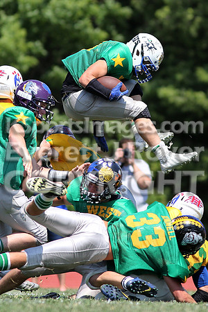 The East defeated the West 28-20 in OT in the Kansas 8 Man D2  Football game in Beloit on Saturday, June 10, 2017.  (Photo: Everett Royer, www.ksportsimages.com)
