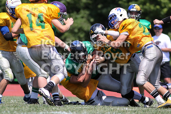 The East defeated the West 28-20 in OT in the Kansas 8 Man D2  Football game in Beloit on Saturday, June 10, 2017.  (Photo: Everett Royer, www.ksportsimages.com)