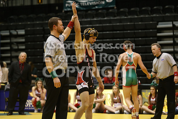 At 145, Jonathan Ball, Hoisington defeated  Colton Hutchinson, Smith Center 12-1 in the 3-2-1A 2017 KSHSAA Wrestling Championship Finals, Saturday, February 25, 2017.