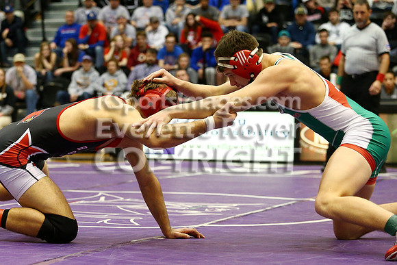 At 152, Christopher Ball, Hoisington defeated Colton Hutchinson, Smith Center 3-0 in the KSHSAA 2018 3-2-1A State Wrestling Championship Final, Saturday, February 24, 2018.