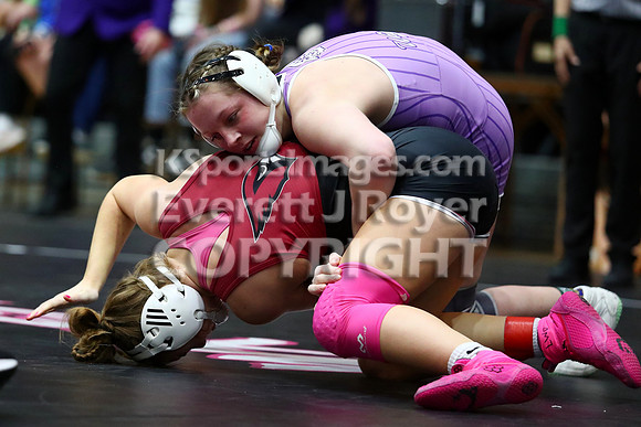 155 Cali Wagoner (Oakley HS) 31-2, Jr. over Zoe Brown (Plainville HS) 38-7, Sr. (Fall 3:34)