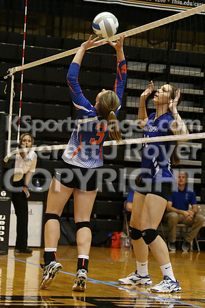 Otis-Bison defeated Beloit St. John's-Tipton in a semifinal game at the KSHSAA Class 1AD2 Volleyball State Championship on Saturday, October 28, 2017.  (Photo: Everett Royer, www.ksportsimages.com)