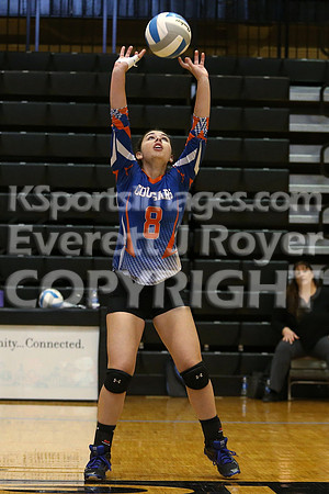 Otis-Bison defeated Beloit St. John's-Tipton in a semifinal game at the KSHSAA Class 1AD2 Volleyball State Championship on Saturday, October 28, 2017.  (Photo: Everett Royer, www.ksportsimages.com)