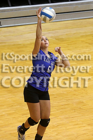 Otis-Bison defeated Beloit St. John's-Tipton in a semifinal game at the KSHSAA Class 1AD2 Volleyball State Championship on Saturday, October 28, 2017.  (Photo: Everett Royer, www.ksportsimages.com)