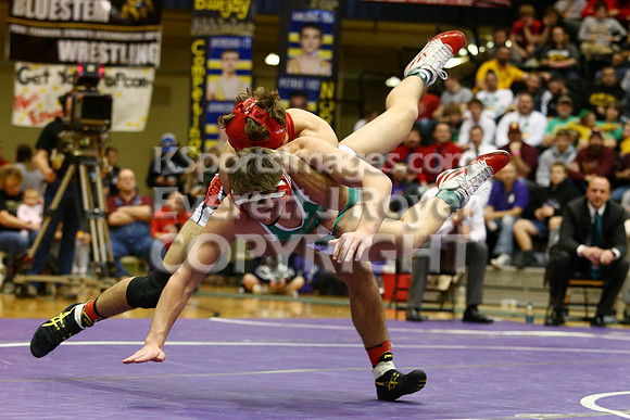 At 152, Christopher Ball, Hoisington defeated Colton Hutchinson, Smith Center 3-0 in the KSHSAA 2018 3-2-1A State Wrestling Championship Final, Saturday, February 24, 2018.