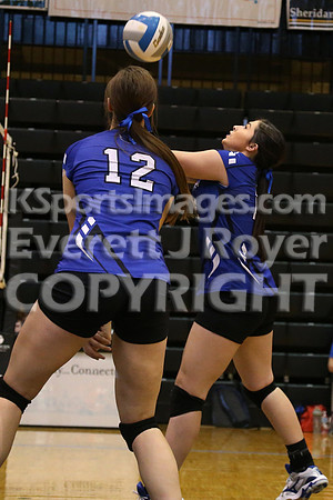 Otis-Bison defeated Beloit St. John's-Tipton in a semifinal game at the KSHSAA Class 1AD2 Volleyball State Championship on Saturday, October 28, 2017.  (Photo: Everett Royer, www.ksportsimages.com)