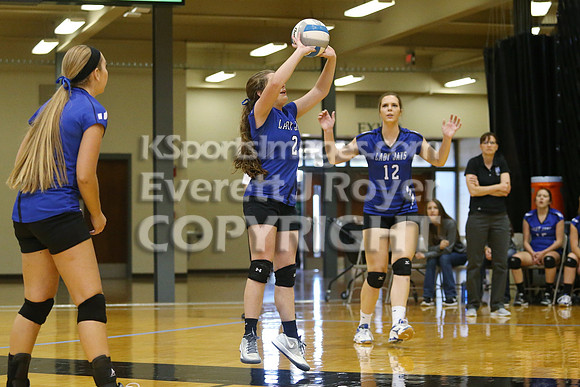 Otis-Bison defeated Beloit St. John's-Tipton in a semifinal game at the KSHSAA Class 1AD2 Volleyball State Championship on Saturday, October 28, 2017.  (Photo: Everett Royer, www.ksportsimages.com)
