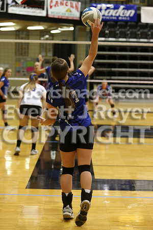 Otis-Bison defeated Beloit St. John's-Tipton in a semifinal game at the KSHSAA Class 1AD2 Volleyball State Championship on Saturday, October 28, 2017.  (Photo: Everett Royer, www.ksportsimages.com)