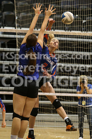 Otis-Bison defeated Beloit St. John's-Tipton in a semifinal game at the KSHSAA Class 1AD2 Volleyball State Championship on Saturday, October 28, 2017.  (Photo: Everett Royer, www.ksportsimages.com)