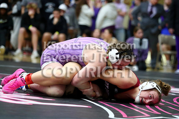 155 Cali Wagoner (Oakley HS) 31-2, Jr. over Zoe Brown (Plainville HS) 38-7, Sr. (Fall 3:34)