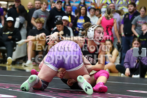 155 Cali Wagoner (Oakley HS) 31-2, Jr. over Zoe Brown (Plainville HS) 38-7, Sr. (Fall 3:34)